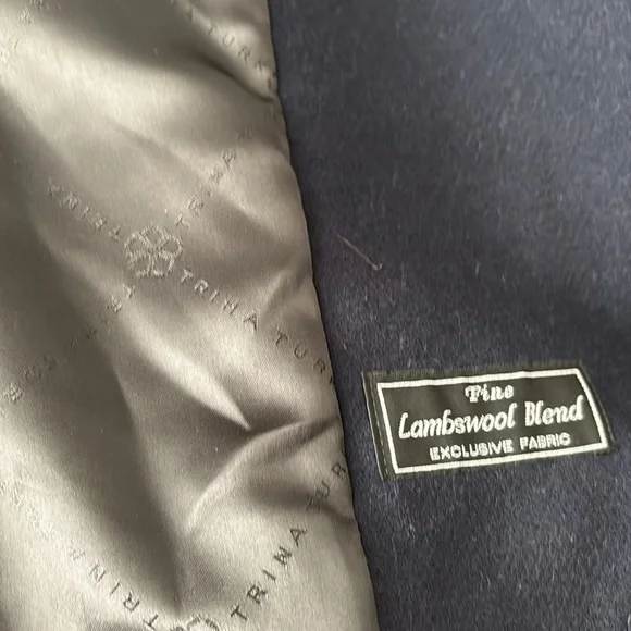 TRINA TURK Fine Lambswool Blend Jacket/Elevated Pea Coat Asymmetrical Collar, 4 - Picture 10 of 14